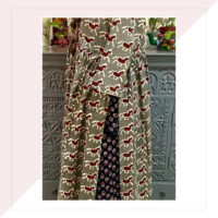 Red And Taupe Block Printed Kurta And Pallazo