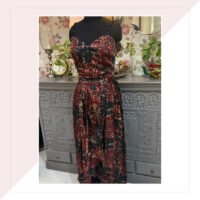 Black And Maroon Printed Modal Silk Co-Ord Set