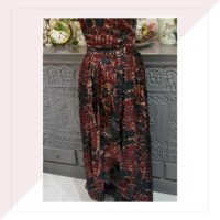 Black And Maroon Printed Modal Silk Co-Ord Set