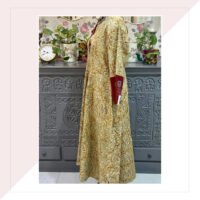 Mustard And Beige Kalamkari Dress