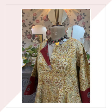 Mustard And Beige Kalamkari Dress