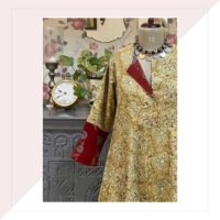 Mustard And Beige Kalamkari Dress