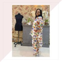 Modal Satin Multi Colour Motifs Co-Ord Set