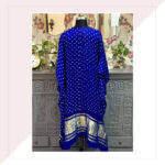 Blue Modal Satin Bandhini Kaftan Dress