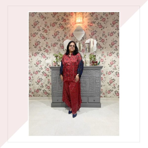 Blue Red Ajrakh Modal Co-Ord Set