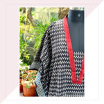 Black and Red Ajrakh Cotton Kaftan Dress
