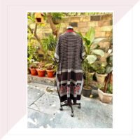 Black and Red Ajrakh Cotton Kaftan Dress