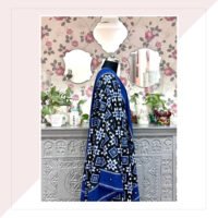 Grey And Indigo Kurta With Ikat Dupatta