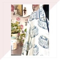 Blue And White Muslin Silk Co-Ord Set