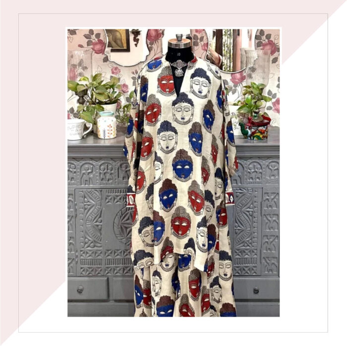 Kalamkari Block Printed Cotton-Silk Co-Ord Set