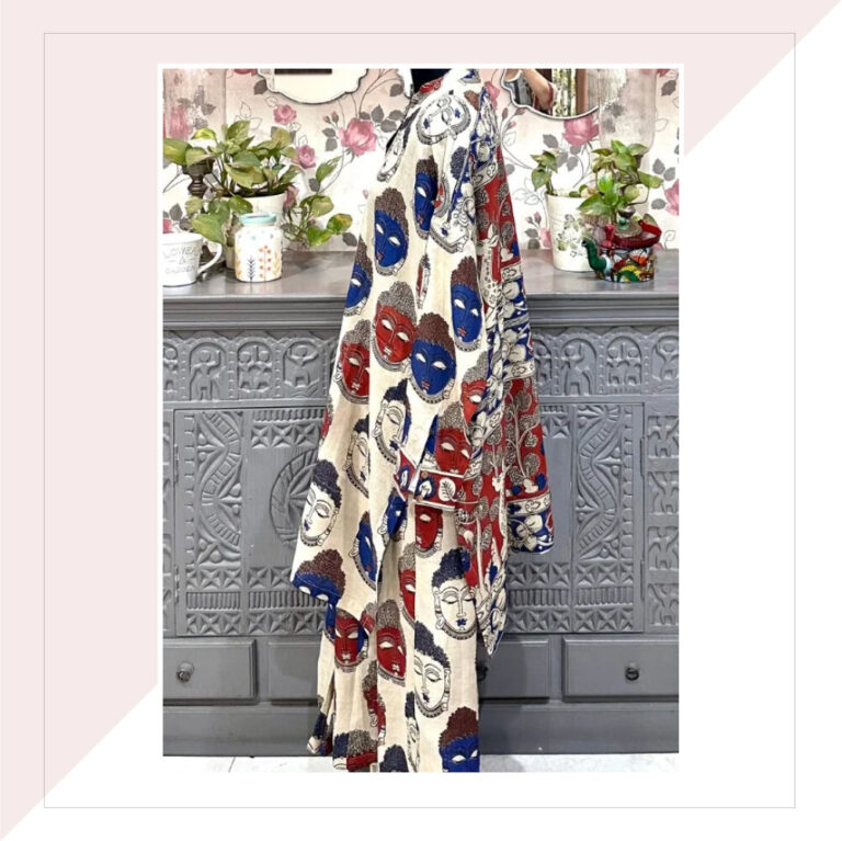 Yellow - Rangoli Kalamkari Block Printed Cotton Blouse Piece