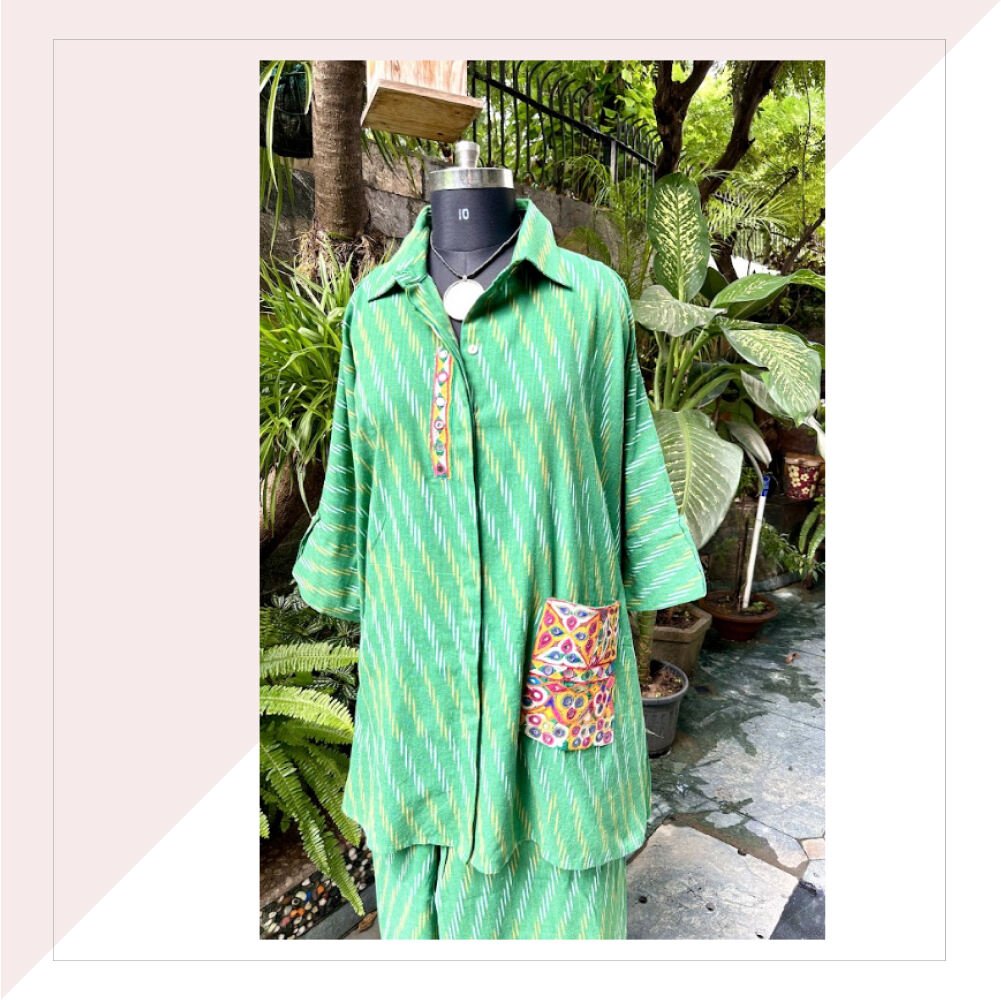 Green Ikat Co-Ord Set