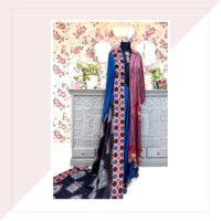 Indigo Ajrakh Print Modal Silk Saree With Long Jacket