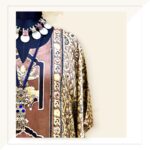 Ajrakh Taupe And Ochre Modal Silk Long Kaftan Dress