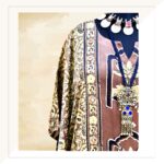 Ajrakh Taupe And Ochre Modal Silk Long Kaftan Dress