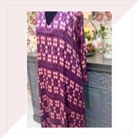 Purple And Wine Retro Print Co-Ord Set In Viscose Modal Satin