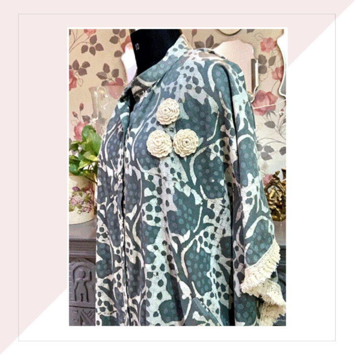 Cotton Kaftan With Crochet Lace