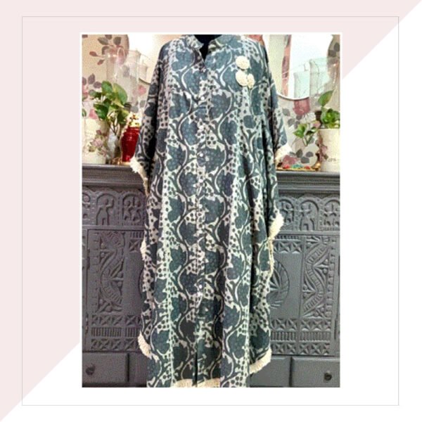 Cotton Kaftan With Crochet Lace