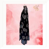 Black Red And Indigo Ajrakh Modal Long Jacket With Inner