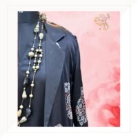 Black Red And Indigo Ajrakh Modal Long Jacket With Inner