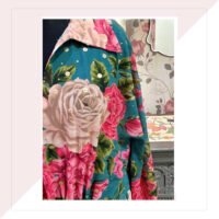 Floral Georgette Kaftan With Sequins