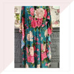 Floral Georgette Kaftan With Sequins