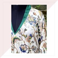 Floral Silk Kaftan Dress