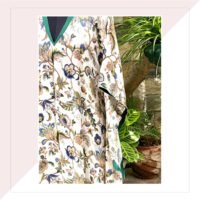 Floral Silk Kaftan Dress