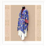 Blue Handpainted Silk Kalamkari Kurta With Pants