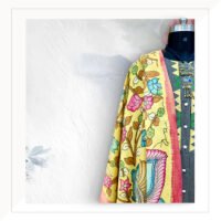 Grey Kurta With Yellow Handpainted Kalamkari Dupatta