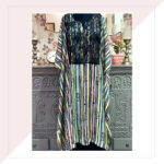 Printed Pure Muslin Kaftan With Pants