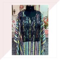 Printed Pure Muslin Kaftan With Pants