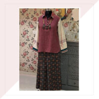 Red Kotpad Top With Ajrakh Palazzos