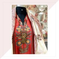 Red Kurta White Dupatta