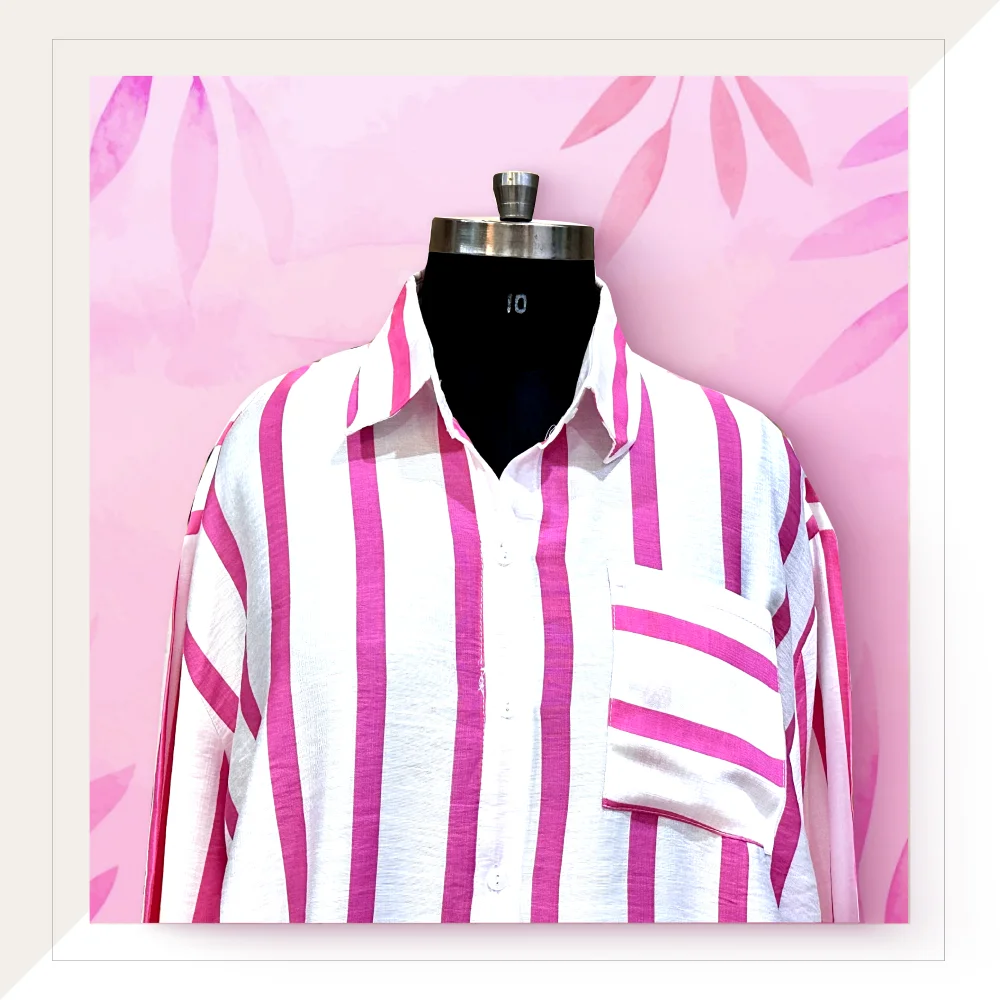 Hot Pink & White Stripes Cord Set