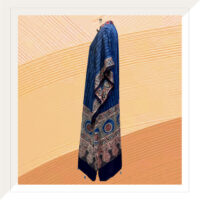 Ajrakh modal indigo kaftan dress with mirrors