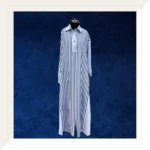 Blue And White Stripes Long Dress
