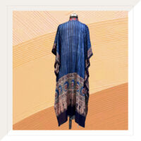 Ajrakh modal indigo kaftan dress with mirrors