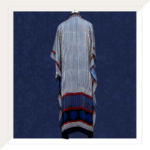 Ajrakh Modal Indigo Stripes Kaftan Dress with Mirrors