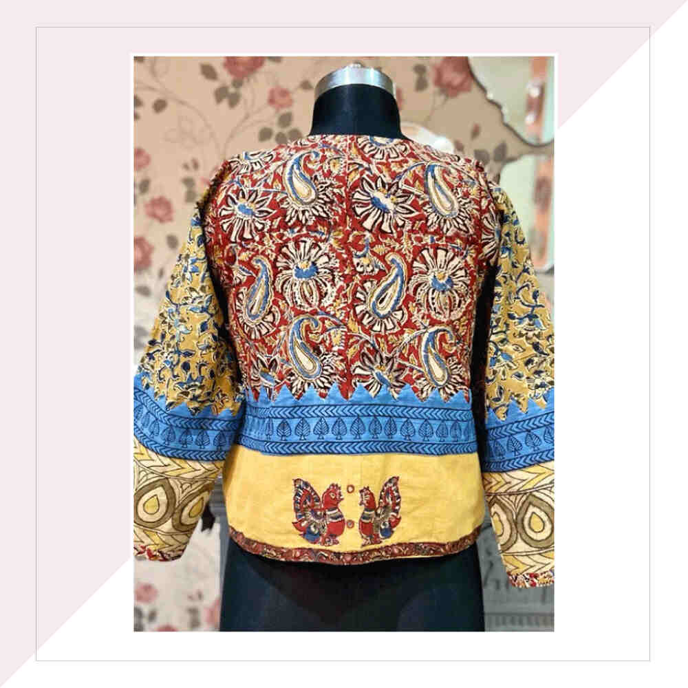 Red Kalamkari Crop Top/Blouse