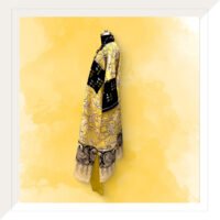 Yellow and Black Tussar Kalamkari Kurta with Palazzo