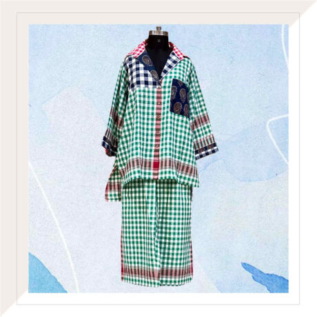 Green Gingham Cord Set
