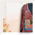 Ajrakh Modal Silk Long Dress In Red With Traditional Blocks And Brocade Patchwork