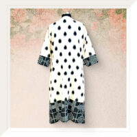 White and Black Ikat dress With Mirror Work ﻿