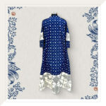 Indigo Ikat dress with mirror work