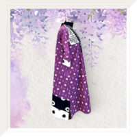 Purple Ikat dress with mirror work-4