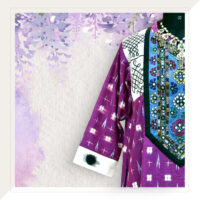 Purple Ikat dress with mirror work-4