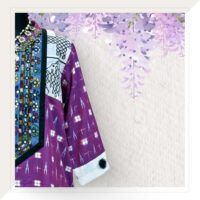 Purple Ikat dress with mirror work-4