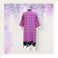 Purple Ikat dress with mirror work-4