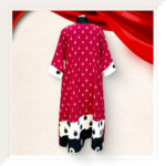 Red Ikat dress with mirror work